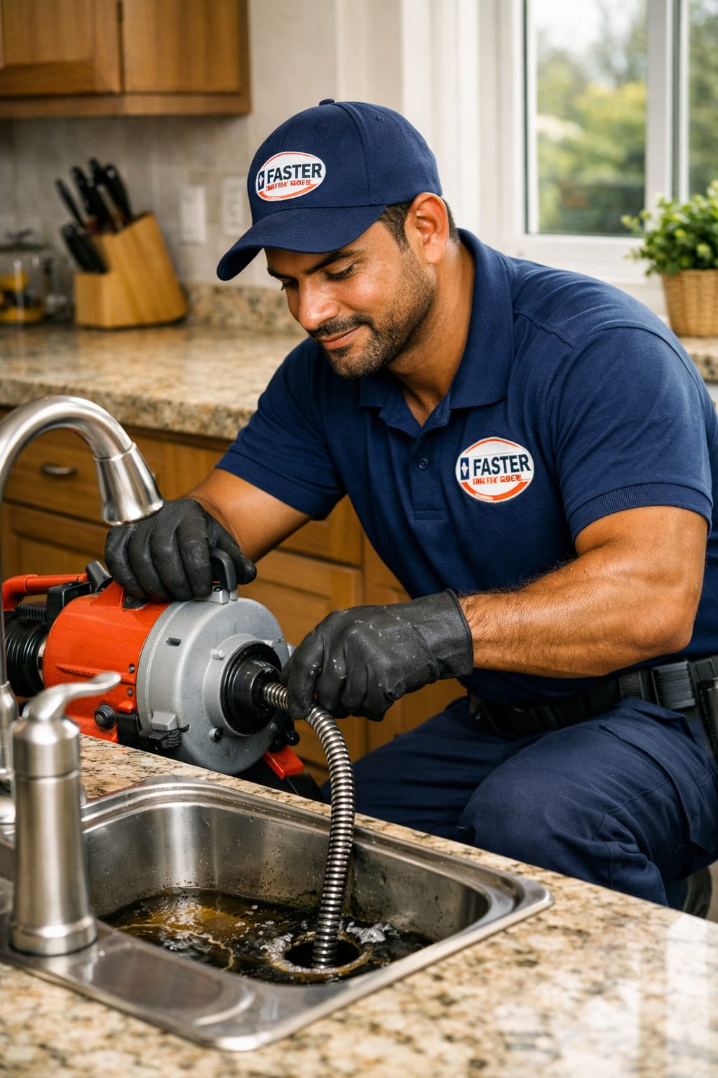 Técnico levando equipamento de alta pressão